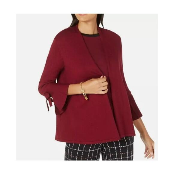 ALFANI Red Bell Sleeve Open Cardigan Sweater - Picture 1 of 12